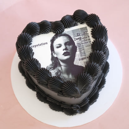 Edible Image Vintage Cake | Monochrome