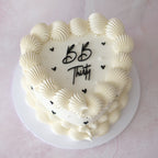 Black Mini Hearts & Pearl | Vintage Heart Cake