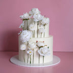 White Wildflower Bloom | 2 Tier Round Cake