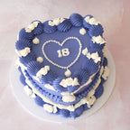 Pearl Heart Plaque & Rosette | Vintage Heart Cake