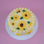 You're The Sunflower | Vintage Round Doodle Cake