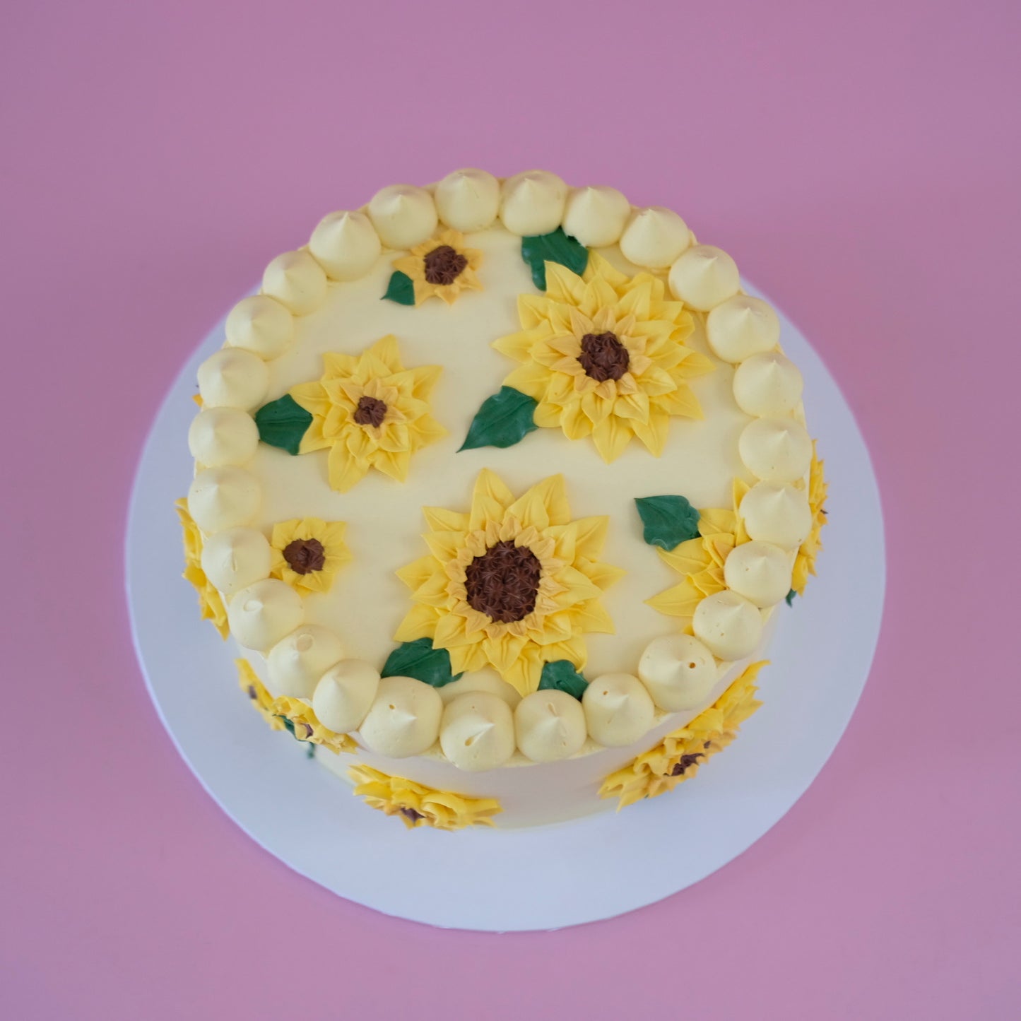 You're The Sunflower | Vintage Round Doodle Cake