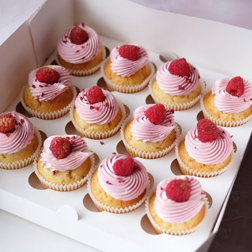 Fresh Raspberry Swirl Cupcakes | Box of 12
