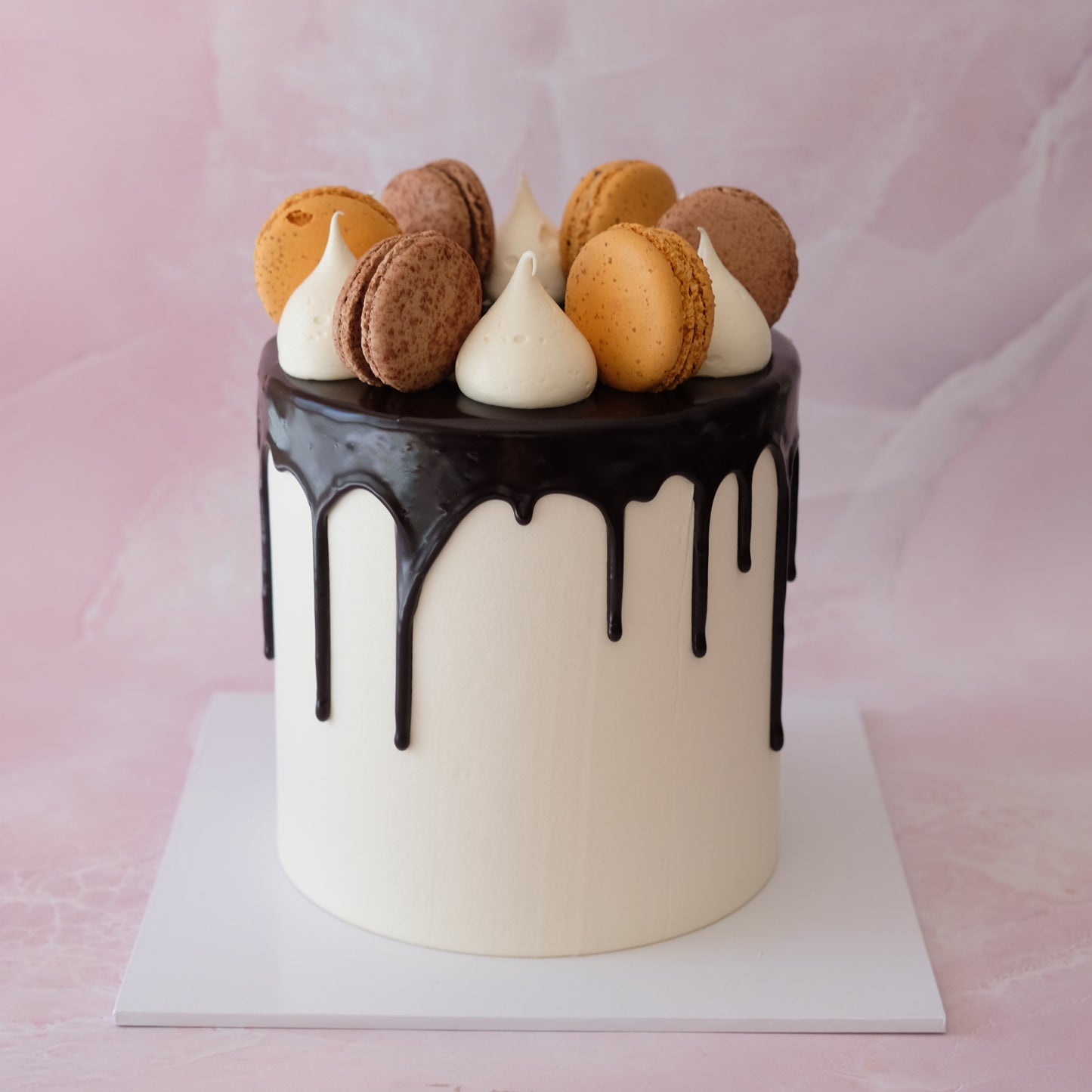 Chocolate Drip Macaron Cake