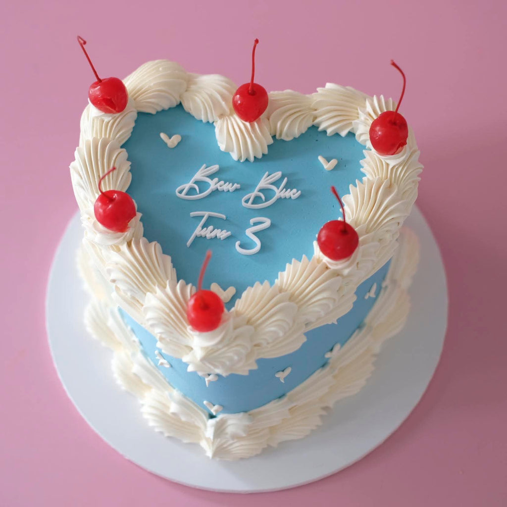 Vintage Heart Cake | Mini Hearts & Cherries