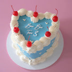 Vintage Heart Cake | Mini Hearts & Cherries