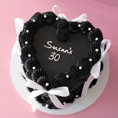 Vintage Heart Cake | Pearl White & Coquette