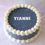 Vintage Round Retro Confetti Cake