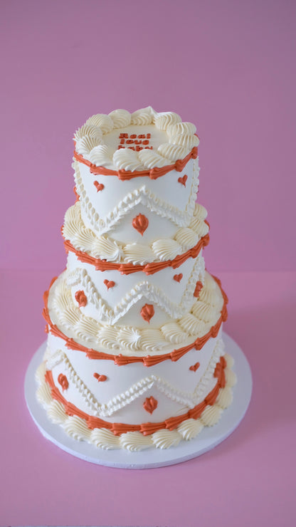 Bohemian Round Vintage Cake | 3 Tier