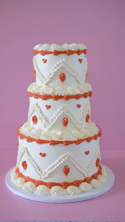 Bohemian Round Vintage Cake | 3 Tier