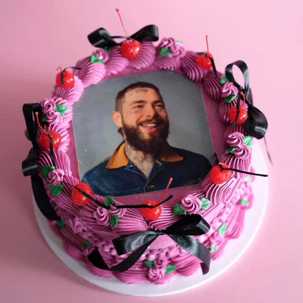 Edible Image Vintage Cake | Rosette & Cherries