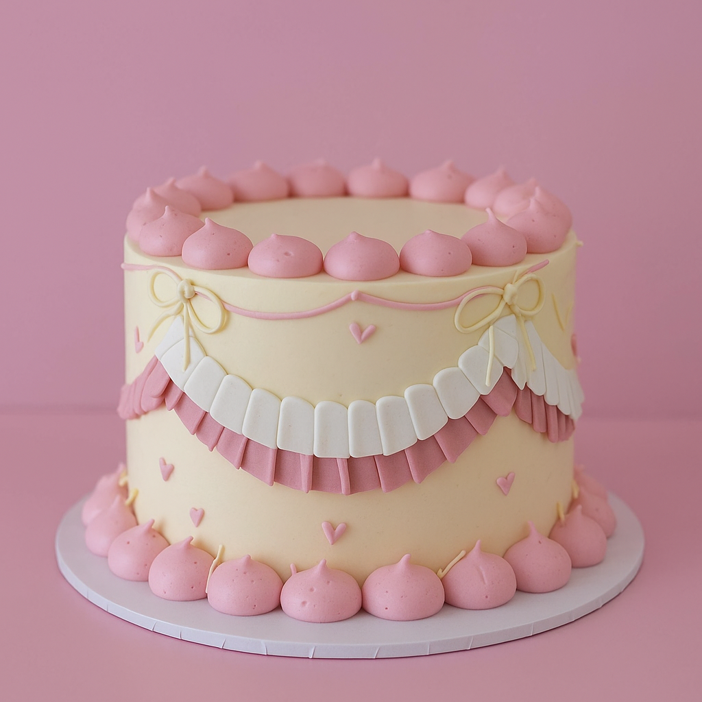 Vintage Round Cake | Kawaii Princess Ruffle