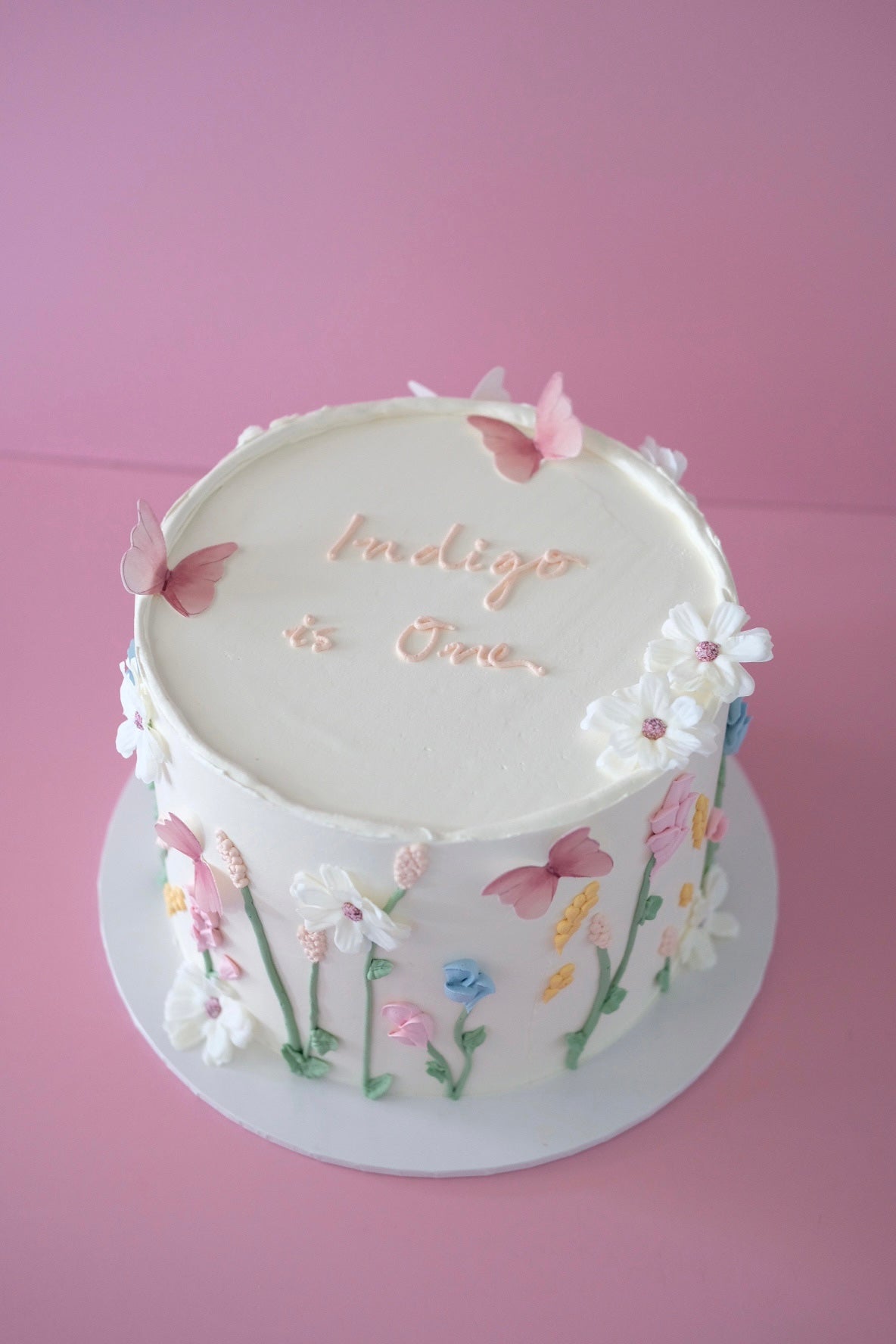 Whimsical Butterfly Garden Cake