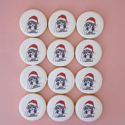 Merry Swiftmas - Taylor Swift | Christmas Fondant Sugar Cookies