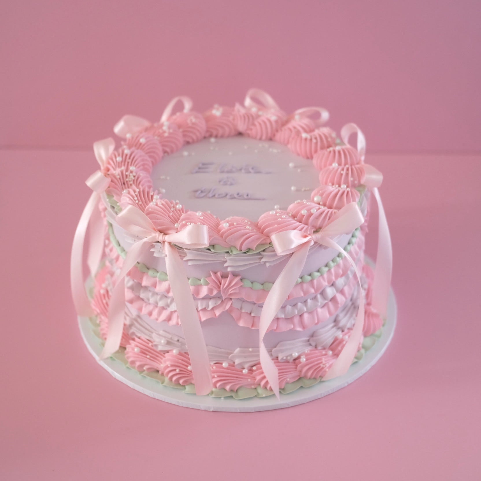 Vintage Round Cake | Whimsical Ruffle & Coquette
