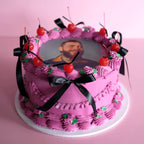 Edible Image Vintage Cake | Rosette & Cherries