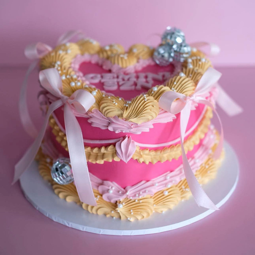 Vintage Heart Cake | Sprinkle-tastic Disco Coquette