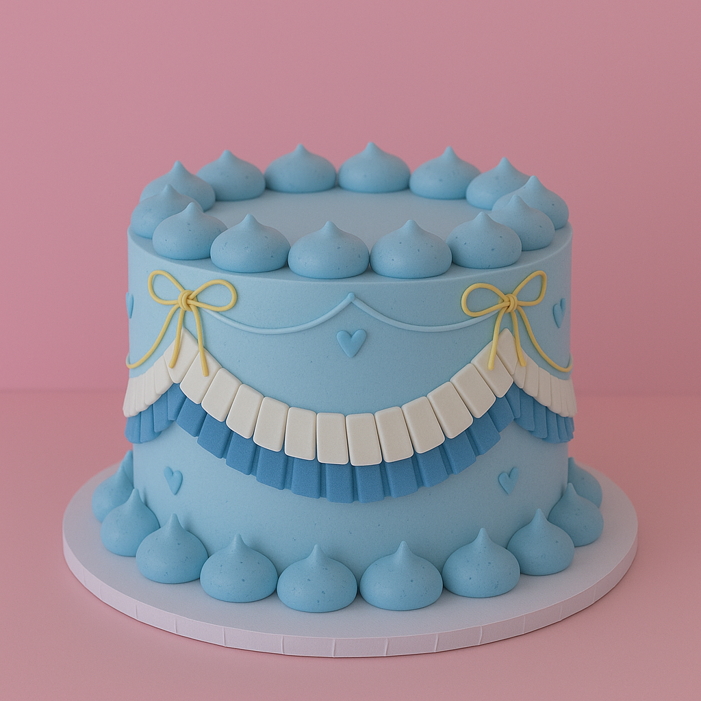 Vintage Round Cake | Kawaii Princess Ruffle