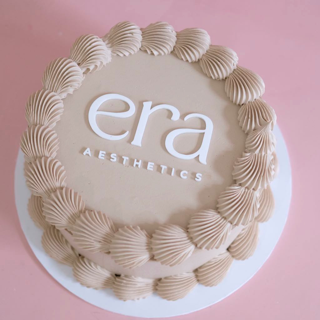 Custom Acrylic Business Logo Vintage Cake