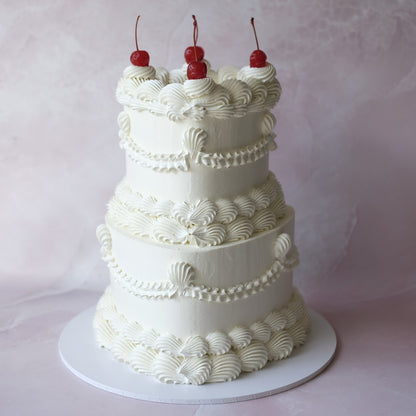 2 Tier Vintage Heart Cake