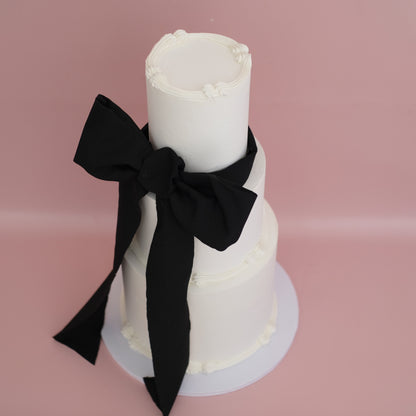 3 Tier Black Coquette Vintage Cake