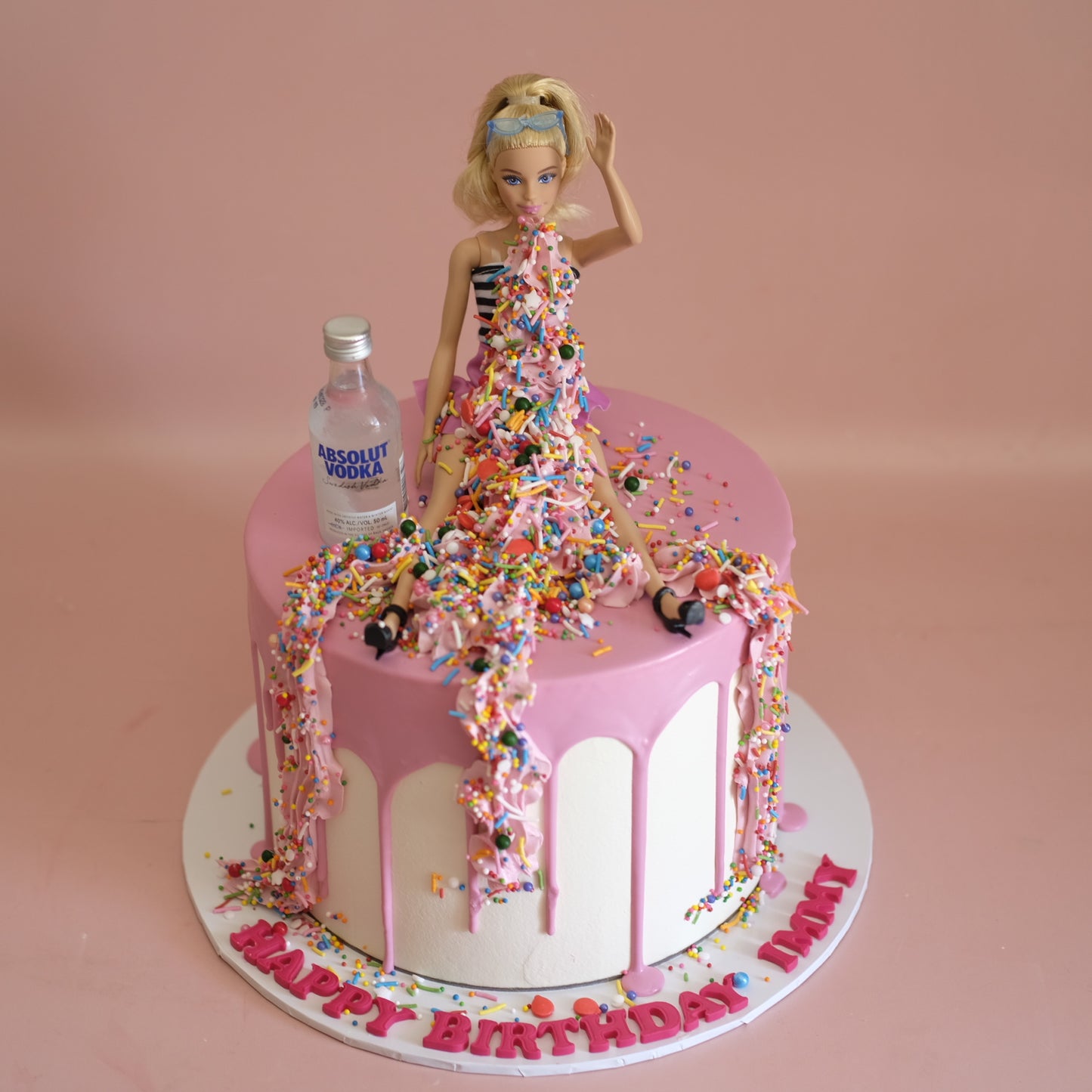 Drunk Barbie Sprinkle Vomit Cake