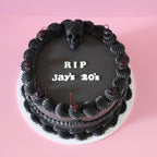 Funeral Theme Black Vintage Round Cake