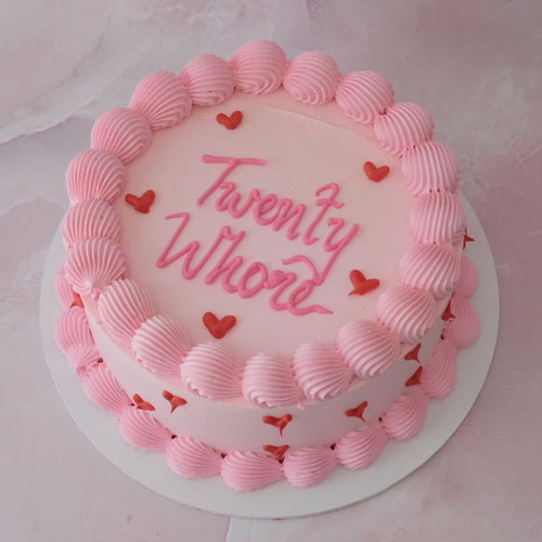 Vintage Round Cake | Mini Hearts