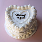 Pearl Heart Plaque & Rosette | Vintage Heart Cake