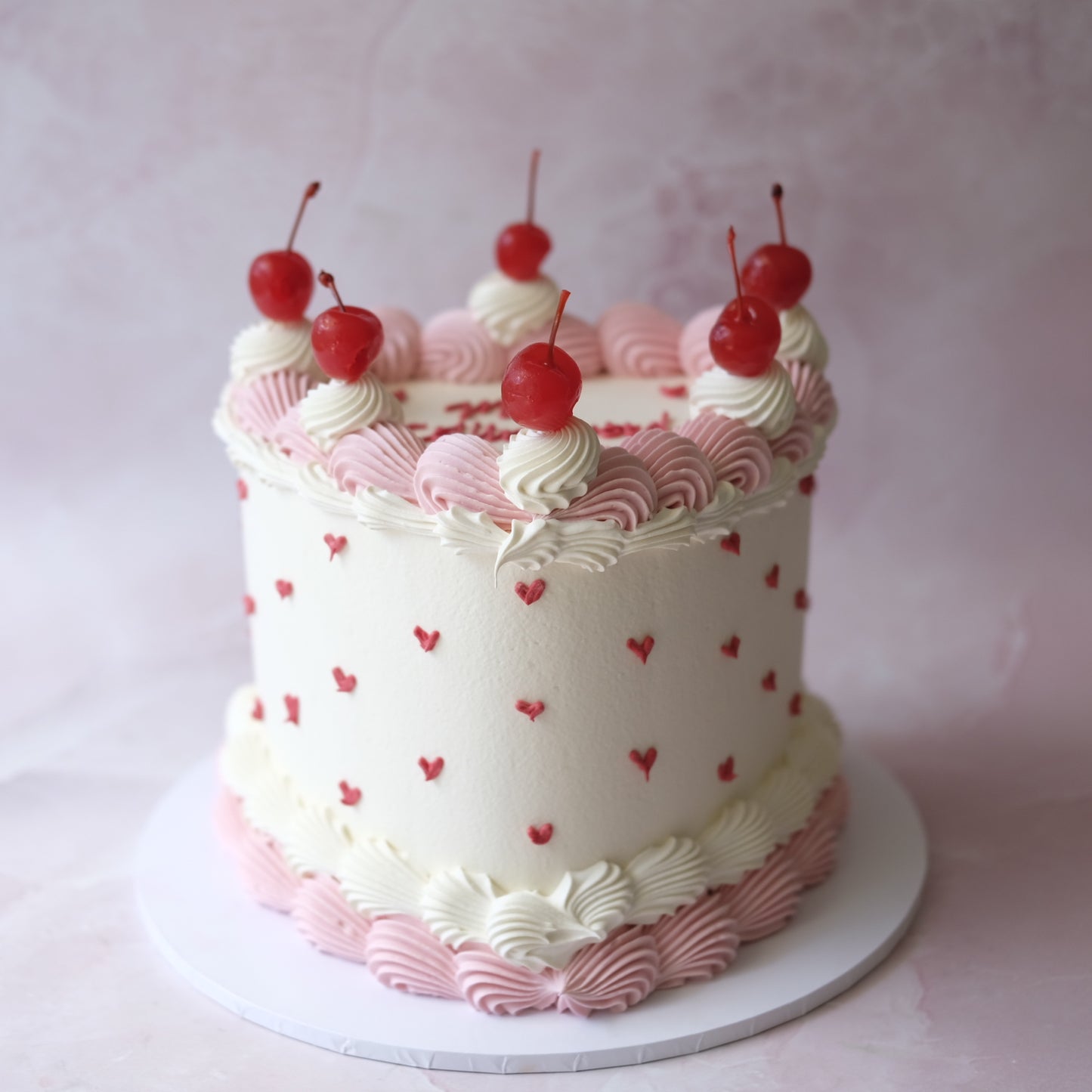 Vintage Heart Cake | Mini Hearts & Cherries