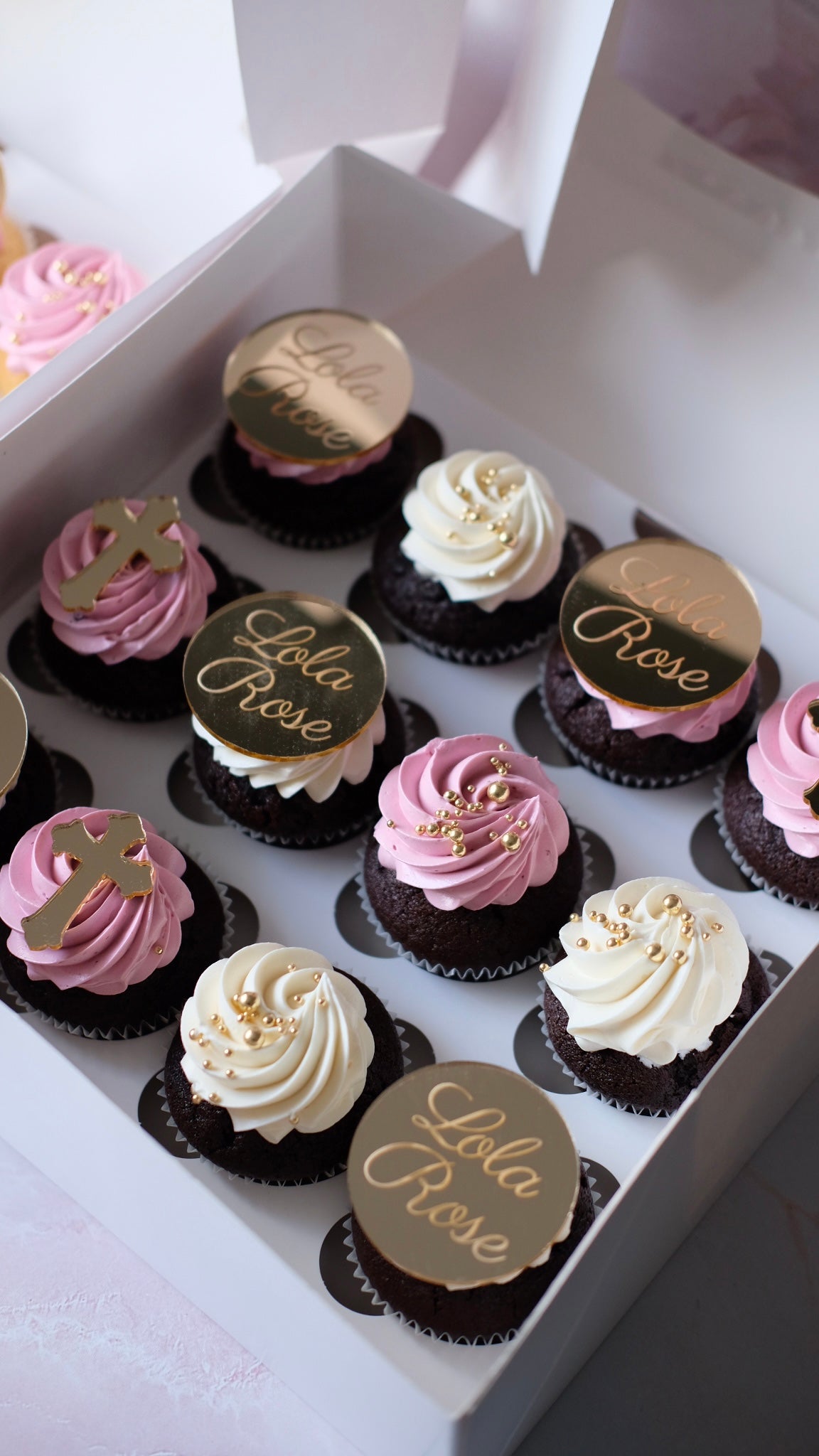 Custom Gold Topper Cupcakes | Box of 12