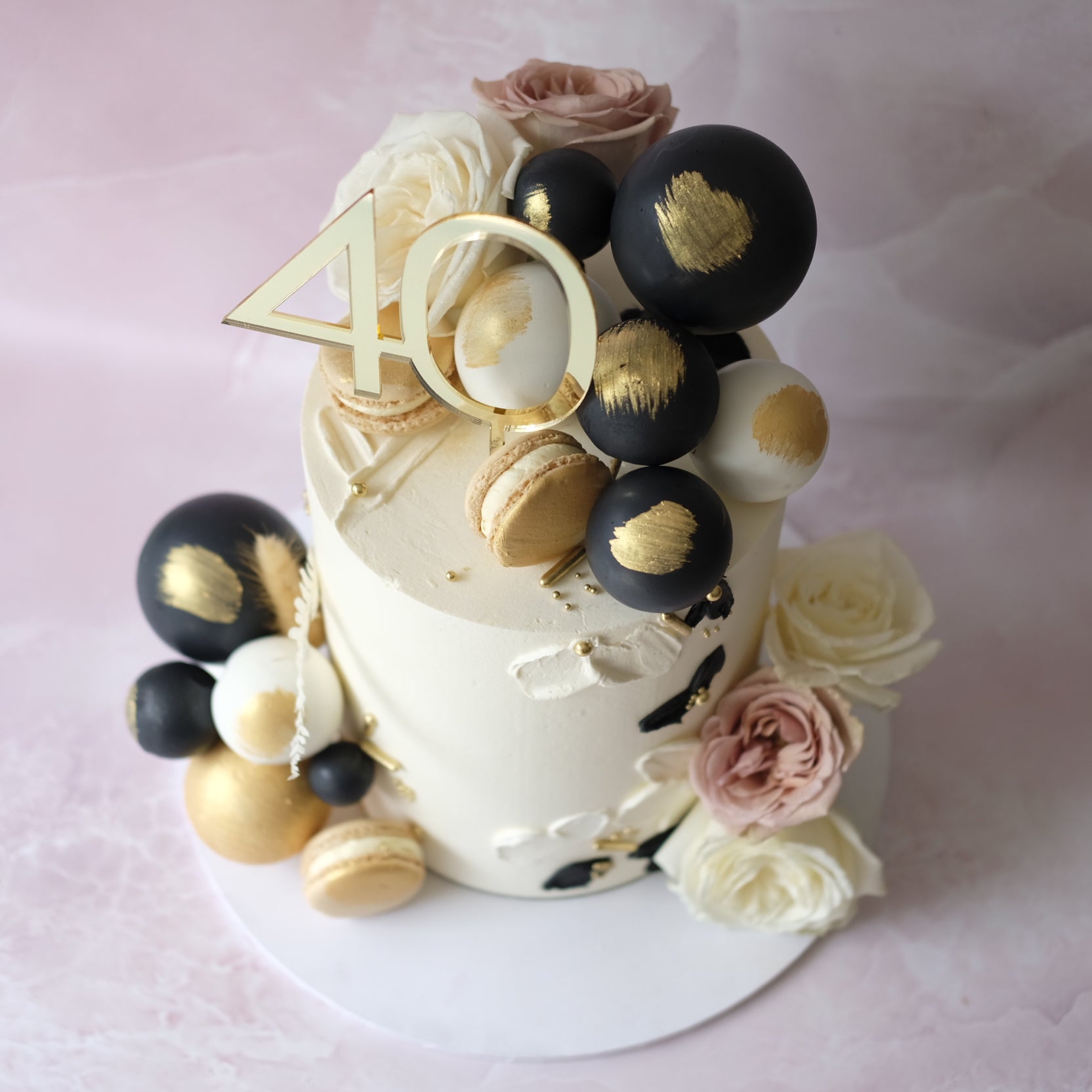 Luxe Chic Bloom | Textured Smear Cake