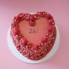 Vintage Heart Cake | Glitter Sprinkle-tastic & Fresh Raspberry