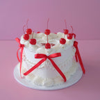 Cherries Coquette & Pearl Heart Plaque | Vintage Heart Cake