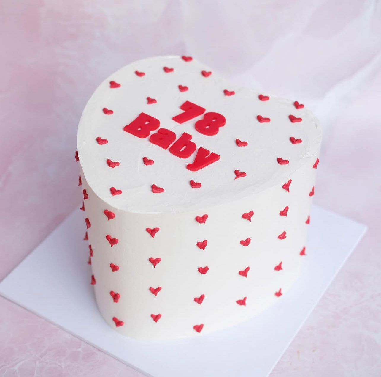 Mini Hearts on Heart | Doodle Cake