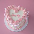Vintage Heart Cake | Pearl White & Coquette / 3-Tone