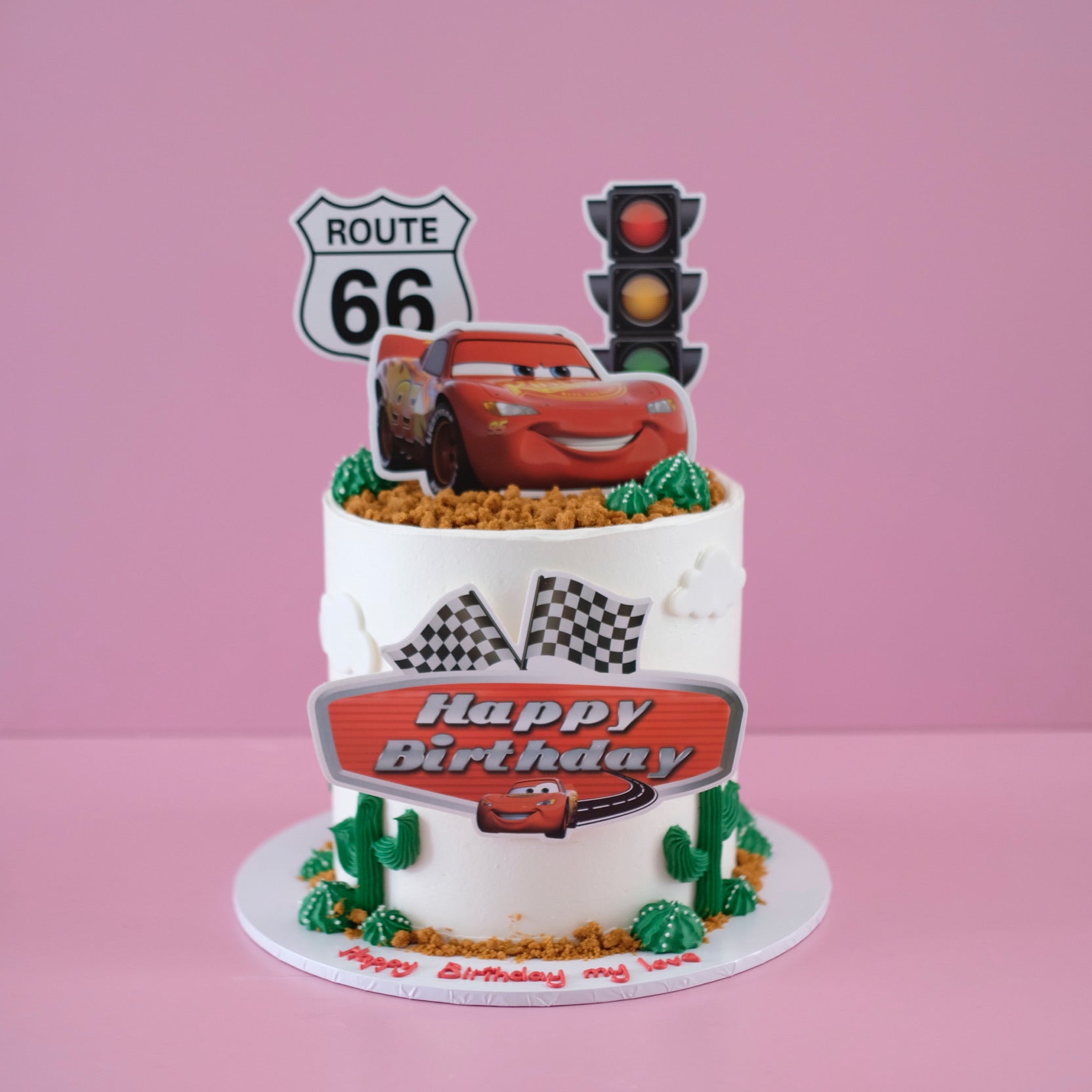 Lightning McQueen “Route 66” Cars | Themed Novelty Cake