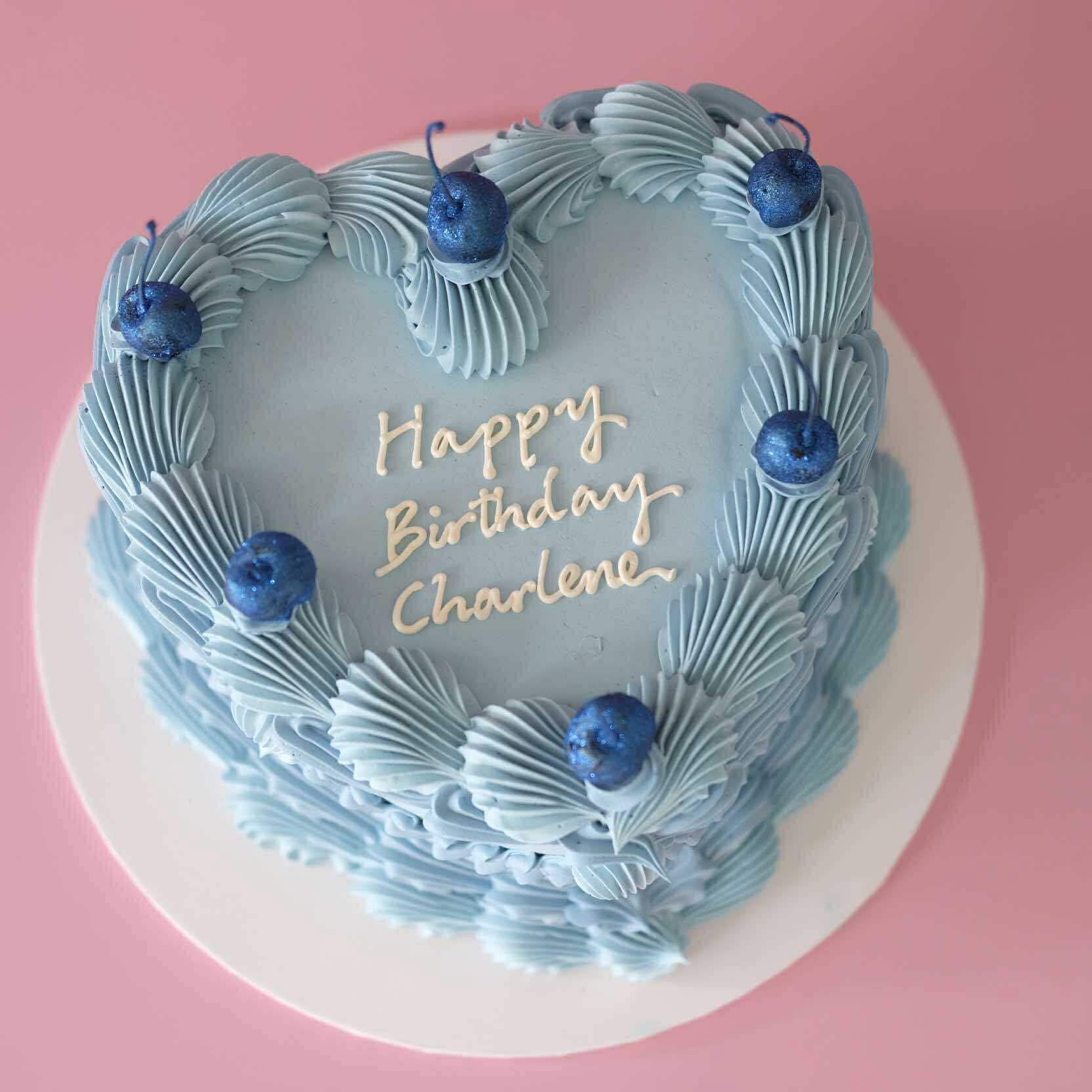 Classic Vintage Heart Cake | Cherries