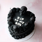 Funeral Theme Black Vintage Heart Cake