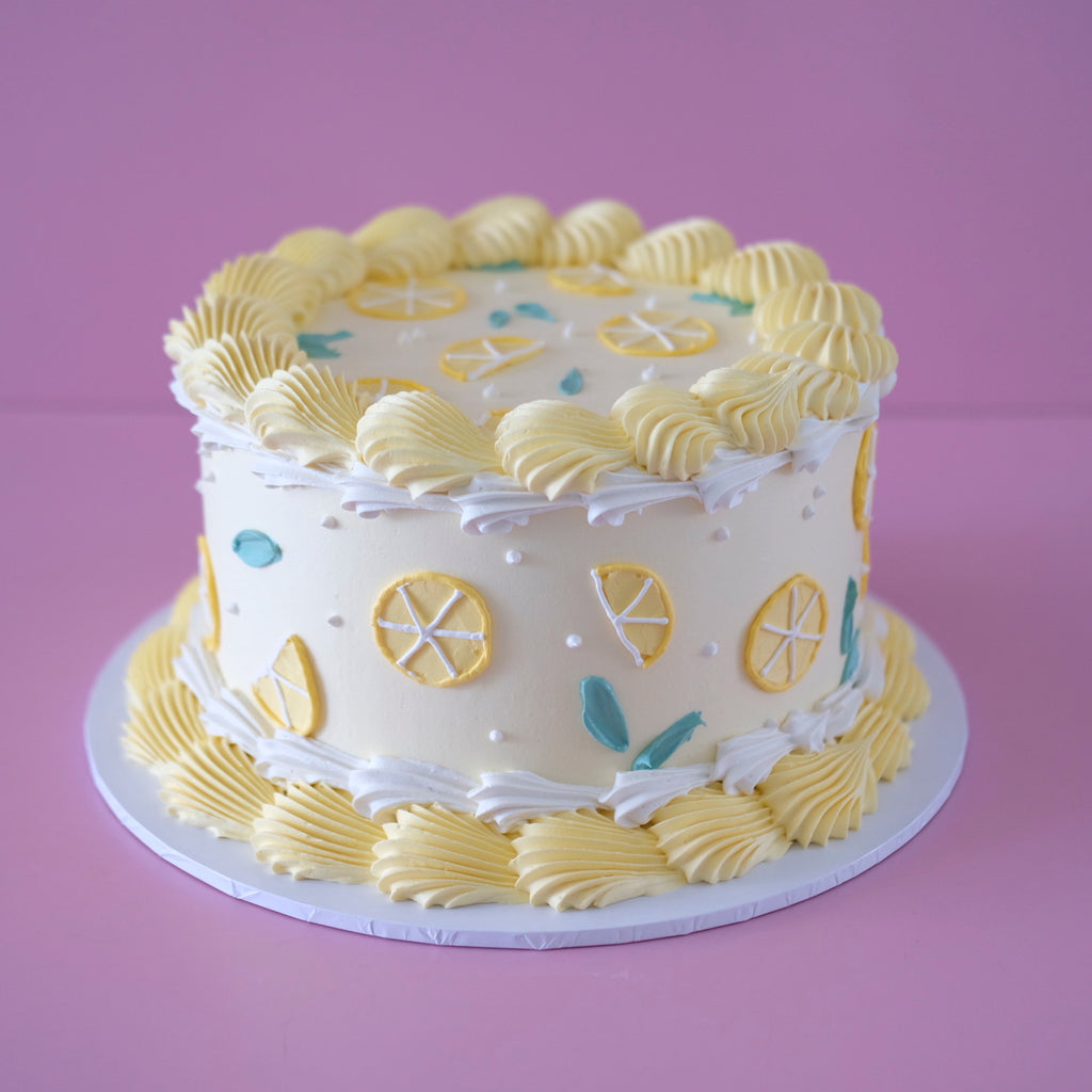 Lemon Squeezy | Vintage Round Doodle Cake