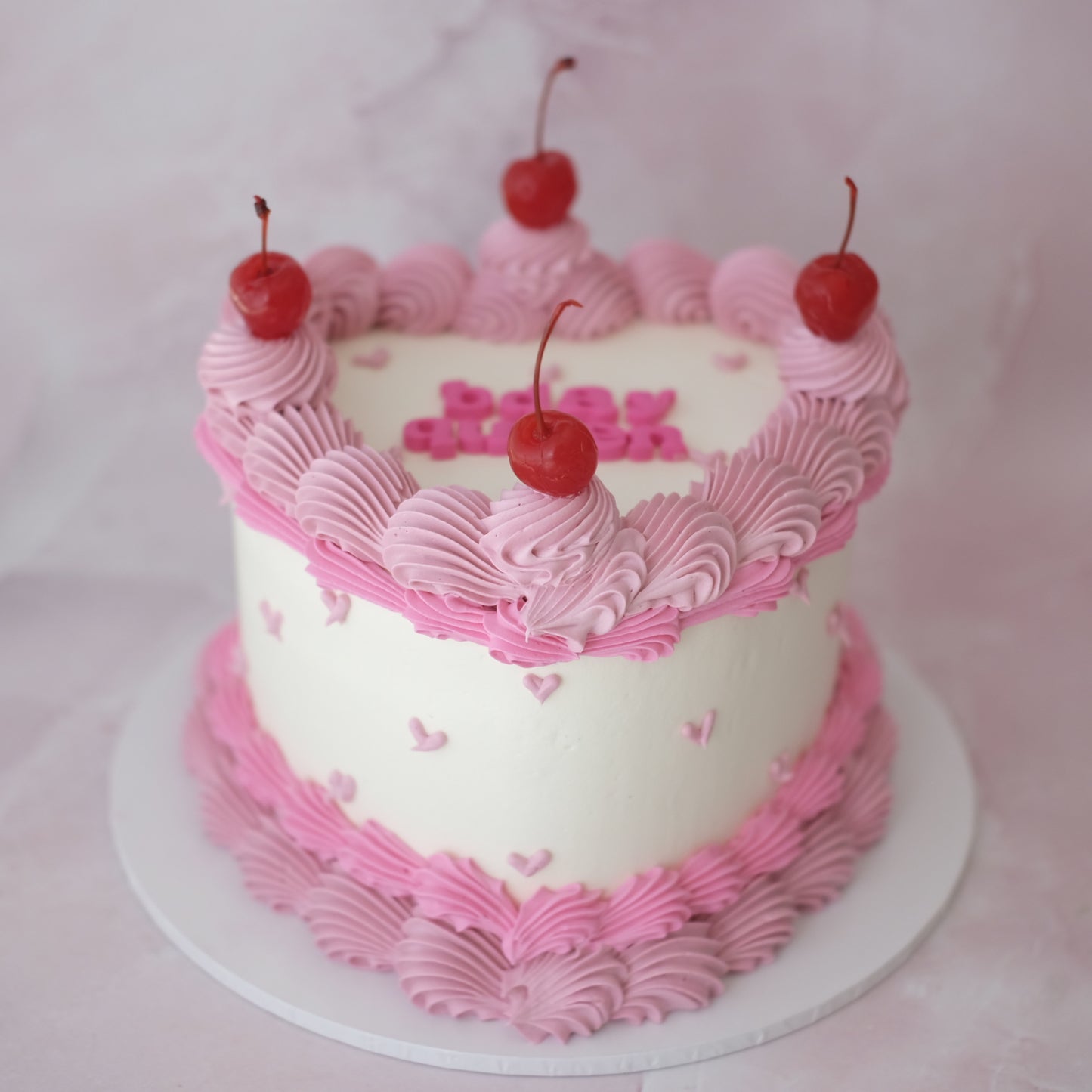 Vintage Heart Cake | Mini Hearts & Cherries