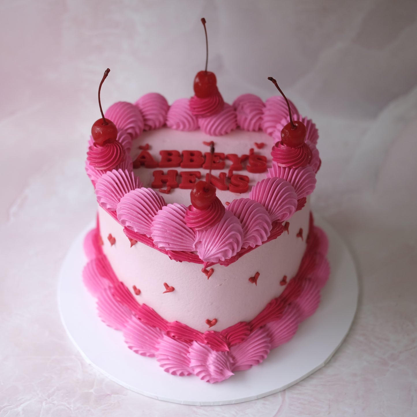 Vintage Heart Cake | Mini Hearts & Cherries