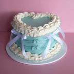 Vintage Heart Cake | Ribbon Ruffle Coquette