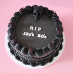 Funeral Theme Black Vintage Round Cake