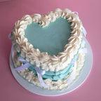 Vintage Heart Cake | Ribbon Ruffle Coquette