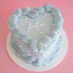 Extra White Pearls Vintage Heart Cake | Monochrome / ACRYLIC Text