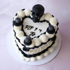 Funeral Theme Black & White Vintage Cake