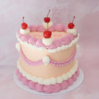 Classic Vintage Heart Cake | Cherries
