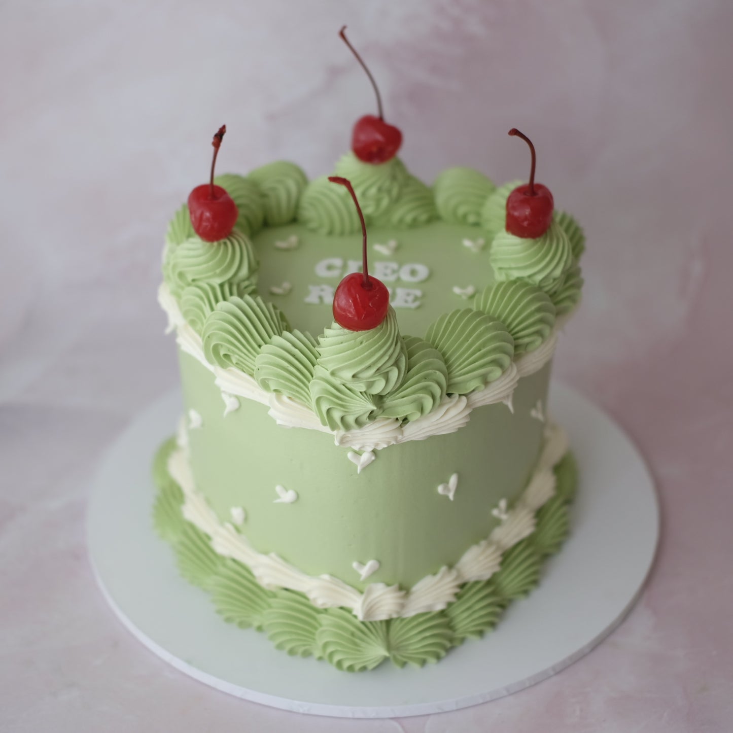 Vintage Heart Cake | Mini Hearts & Cherries