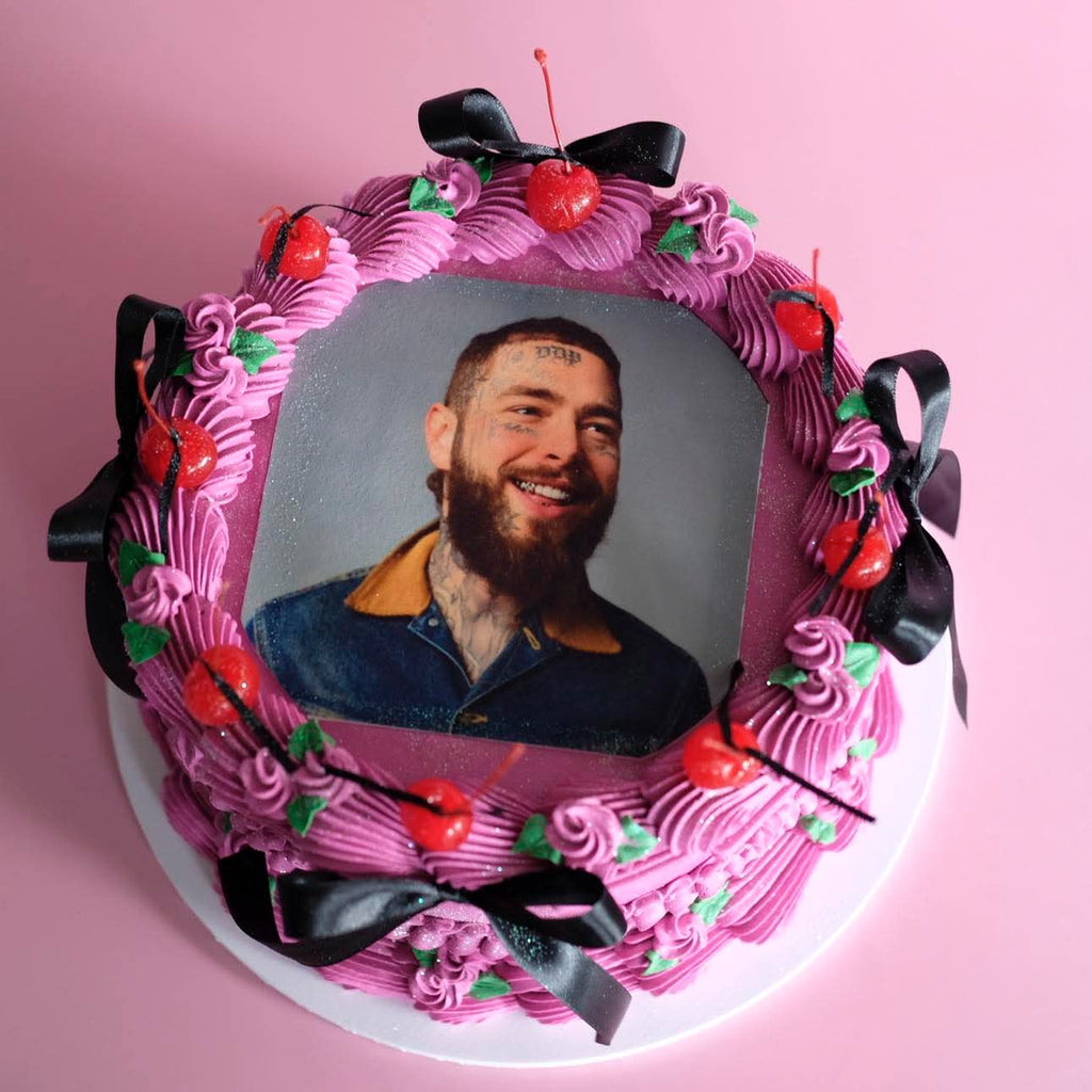 Edible Image Vintage Cake | Rosette & Cherries